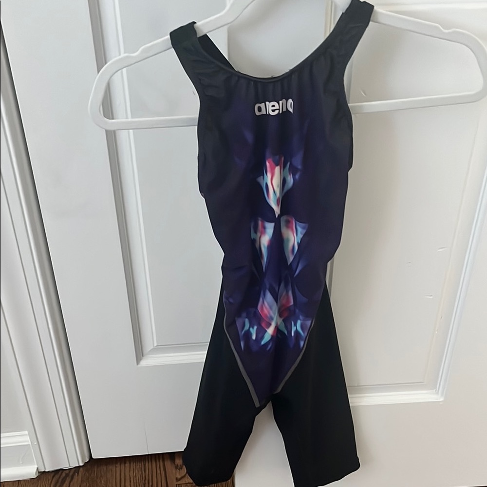 Arena Black Swimsuit with Multicolor Design